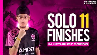 Solo 11 Finishes in Upthrust Scrims  19 Team Finishes Chicken Dinner Gameplay [upl. by Schreiber]