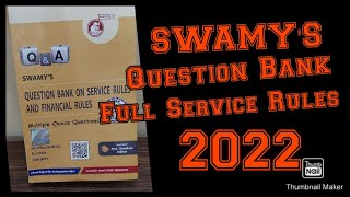 Swamy Question Book on Service Rules and Financial Rules  MCQs  Latest Edition 2022 AAOSAS exam [upl. by Felike855]