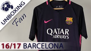 Barcelona Away Jersey 1617 Messi Kotofanss Fan Version Unboxing Review [upl. by Hatty]