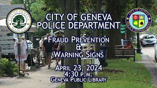 Senior Scam Prevention Seminar  April 23 2024 [upl. by Bernadene991]