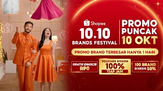 Belanja 100 ORI di Promo Puncak 10 Oktober Shopee 1010 Brands Festival  Gratis Ongkir RP0 [upl. by Nrehtak]