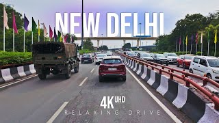 Driving in New Delhi  Lutyens’  Cantonment  4K UHD [upl. by Ahsiuqet679]