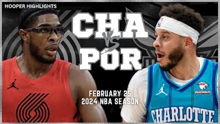 Portland Trail Blazers vs Charlotte Hornets Full Game Highlights  Feb 25  2024 NBA Season [upl. by Nanyk416]