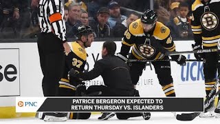 Bruins Patrice Bergeron expected to return Thursday vs Islanders [upl. by Huttan]