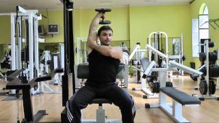 EXTENSION DE CODO PARA TRICEPS con mancuerna  Tutorial completo [upl. by Raskin650]