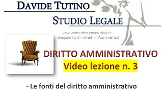 Diritto Amministrativo Video lezione n3  Le fonti del diritto amministrativo [upl. by Oijres]