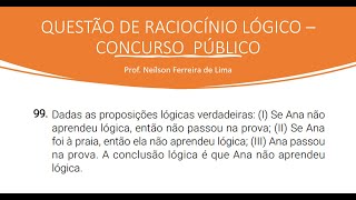 RACIOCÍNIO LÓGICO  Concurso público  PSICÓLOGO  IGEDUC  POMBOS [upl. by Oer]