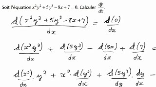 Dérivation implicite avec produit [upl. by Marj86]