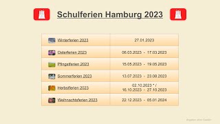 Schulferien Hamburg 2023 [upl. by Airlia396]