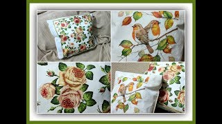 Reciclado de bolsas ecológicas y de plástico  Decoupage sobre tela  Almohadones  Manualidades [upl. by Ettenhoj]