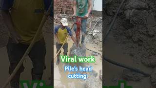 Piles head cutting machine tools civilengineering civil shorts viralvideo construction [upl. by Gustie]