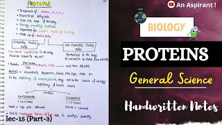 Proteins  NutrientsUnit3  Biology  General Science  Lec15  An Aspirant [upl. by Eniarrol]