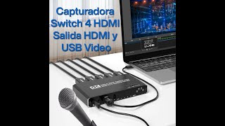 Capturadora Switch de Video HDMI 4x1  vMix OBS Wirecast etc  kraxtorcom [upl. by Bordy]