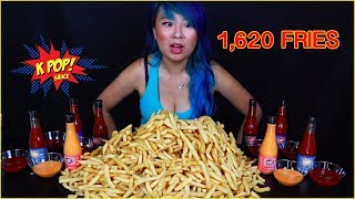 15 LBS OF FRIES 1620 French Fry Challenge w KPOP Foods Sauces RainaisCrazy [upl. by Eednarb]