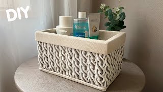 DIY 🤩 FROM ORDINARY CORD AND CARDBOARD MADE A BASKET ORGANIZER WITH YOUR OWN HANDS [upl. by Suiluj]