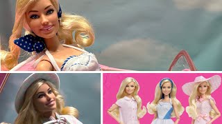 Barbie The Movie Margo Robbie Collector Doll Three Fashion Pack Gift Set Unboxing Review Comparison [upl. by Ecinehs]