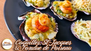 Coquilles SaintJacques et Fondue de Poireau Recette Facile et Rapide [upl. by Edak517]