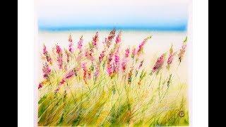 Watercolor Field of Flowers Painting Tutorial [upl. by Ydeh]