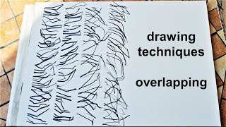 Drawing techniques  Overlapping paper  Abstract intuitive drawing [upl. by Schell]