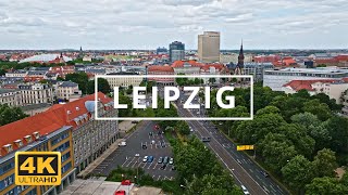 Leipzig  Germany 🇩🇪  4K Drone Footage With Subtitles [upl. by Einneg731]