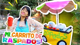 🍧 MI CARRITO DE RASPADOS en mi JARDÍN 🍍🍑 🍓 Durazno Piña Diablitos y MÁS CONNY CHANGARROS [upl. by Glenden]