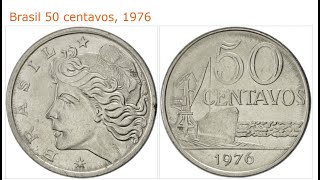 MOEDA DE 50 CENTAVOS DE 1976  PORTO  MBCSoberba Brazil 50 Cents Coin from 1976  Harbor 🛳️⛓️⚓ [upl. by Eninaej]