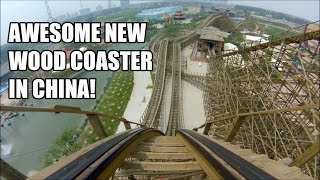 Jungle Trailblazer Wooden Roller Coaster POV Fantawild Dreamland Park China [upl. by Maegan]