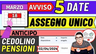 ASSEGNO UNICO PAGAMENTI MARZO e CEDOLINO PENSIONI APRILE INVALIDI➡NOVITÀ BONUS PC CARTA ACQUISTI ADI [upl. by Kussell]