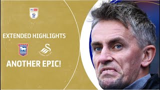 LEVEL AT THE TOP  Ipswich Town v Swansea City extended highlights [upl. by Ecirtnahc]