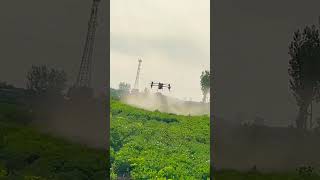 Drones spraying pesticides [upl. by Pironi]