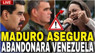 ÚLTIMO MARIA CORINA ABANDONARÁ VENEZUELA ASEGURÓ MADURO “SUCIA ESTRATEGIA” [upl. by Nnylyar]