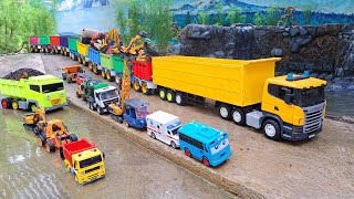 Mobil Truk Tronton Panjang Bongkar Mobil Mobilan Truk Pemadam Crane Dump Truck Truk Molen Tayo [upl. by Auhsot]