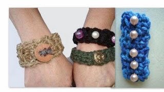 How to Crochet a Quick and Easy Bracelet or Cuff with FREE pattern [upl. by Born999]