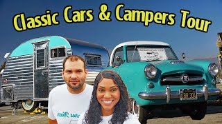 Touring CLASSIC cars and campers at the 2023 Vintage RV amp Trailer fun fall rally [upl. by Nosac]