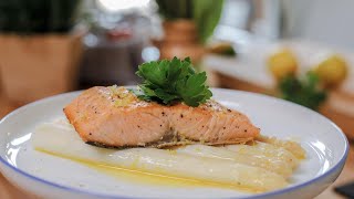 Asparagi bianchi con Salmone  BONUS ZUPPA DI ASPARAGI [upl. by Ivz]