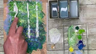 BEGINNERS Acrylic Painting Tutorial  Bluebell Woods  Birch Trees  NO DRAWING [upl. by Phylys]