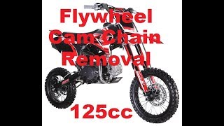 How TO  SSR125 Pit Bike SSR 125cc Stator Flywheel Magneto Cam Chain Removal Tensioner [upl. by Zippora]