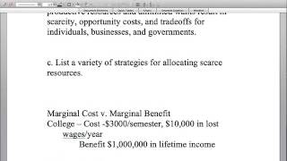 SSEF1c Strategies for Allocating Scarce Resources [upl. by Lunsford]