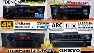 very low budget Pioneer VSXLX55 Marantz SR6005 Denon AVRX520BT Sony Onkyo 51 amp 72 AV Receiver [upl. by Ocsic]