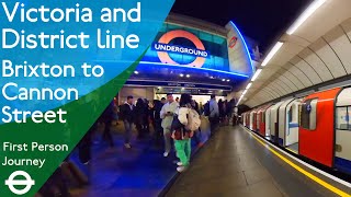 London Underground First Person Journey  Brixton to Cannon Street [upl. by Notlem]