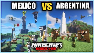 100 jugadores SIMULAN UNA GUERRA entre MEXICO y ARGENTINA en Minecraft Hardcore [upl. by Ahseim]