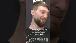 Sacramento King Domantas Sabonis jokes about his black eye before Golden State game [upl. by Abra]