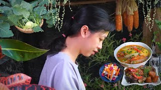 Harvest Kohlrabi in My Village and Cook Delicious Food So Tasty  Han Channel [upl. by Valenta]