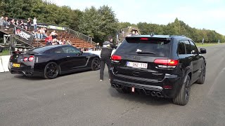 800HP Nissan GTR R35 SpecV vs Jeep Cherokee Trackhawk [upl. by Radferd]