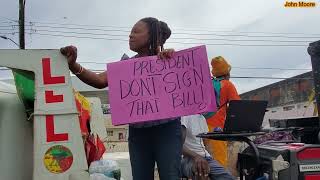 Barbadians came together in solidarity to protest the proposed changes to the NIS Pension bills [upl. by Adamis188]