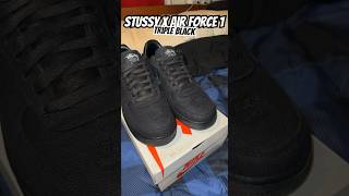 Nike Stussy AF1 TRIPLE BLACK Review🔥 airforce1 stussy af1 [upl. by Olgnaed]