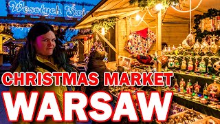 CHRISTMAS MARKET IN WARSAW OLD TOWN  VEGGIE FOOD TOUR POLAND 2023 [upl. by Aihcila]