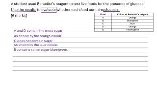 food tests 6 mark question 2 [upl. by Arahk]