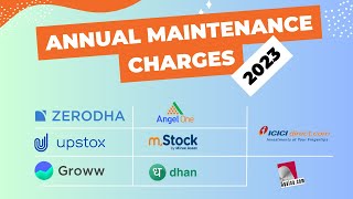 Annual Maintenance Charges 2023 of Zerodha Upstox 5paisa Angelone Groww mStock Dhan amp ICICI [upl. by Ruyam151]