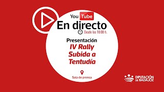 RUEDA DE PRENSA  Presentación del IV Rally Subida a Tentudía [upl. by Firahs162]